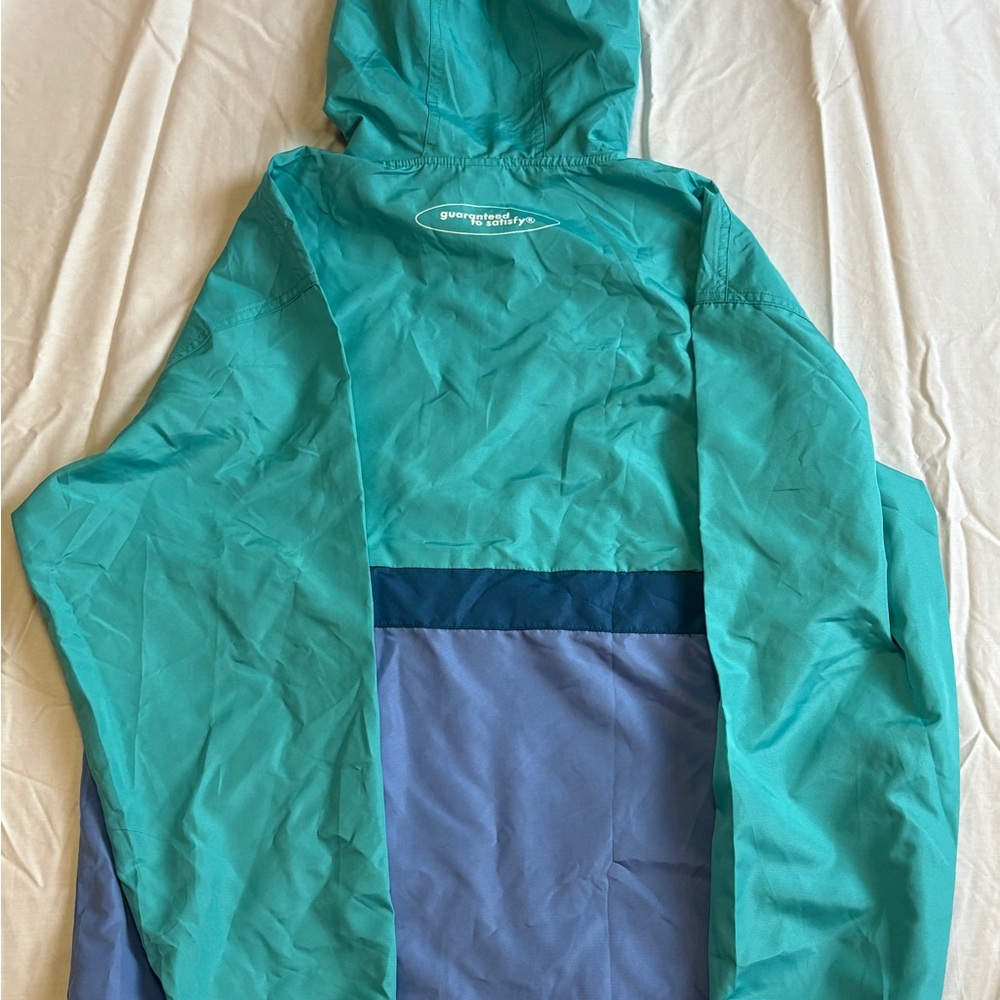 Dutch Bros Pullover Windbreaker Teal Blue Jacket Pullover Mens M - Picture 2 of 3